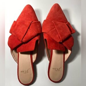 J.Crew Cerise (Red) Marina Slide In Suede (K0566) Flats